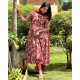 Crimson Charm Floral Kurti Set-Maroon 