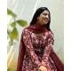 Crimson Charm Floral Kurti Set-Maroon 