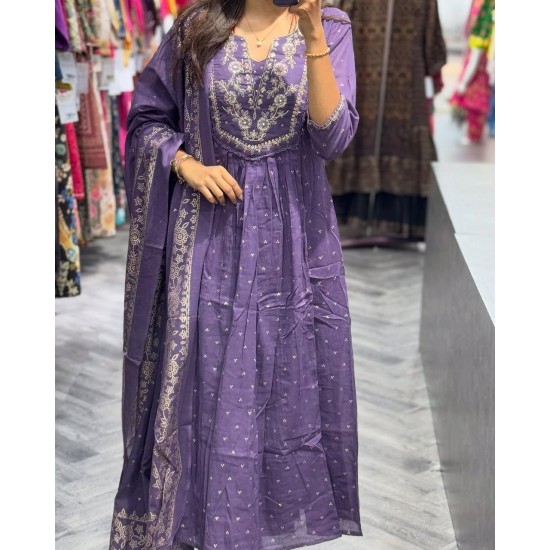 Royal Elegance Embroidered Anarkali – Lavender Royal Elegance Embroidered Anarkali – Lavender