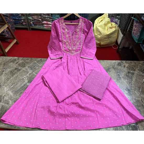 Royal Elegance Embroidered Anarkali – Plum Purple