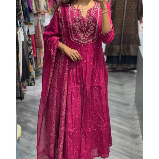 Royal Elegance Embroidered Anarkali – Wine Pink Royal Elegance Embroidered Anarkali – Wine Pink