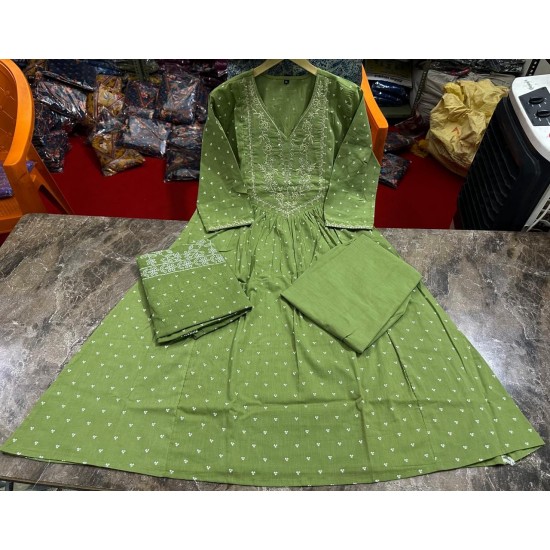 Royal Elegance Embroidered Anarkali – Olive Green Royal Elegance Embroidered Anarkali – Olive Green