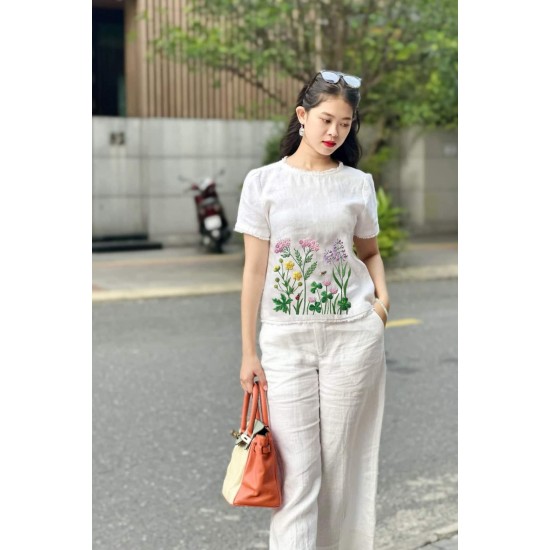 Botanical Bliss White Co-ord Set  Botanical Bliss White Co-ord Set