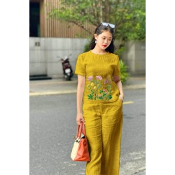 Botanical Bloom Mustard Yellow Co-ord Set Botanical Bloom Mustard Yellow Co-ord Set