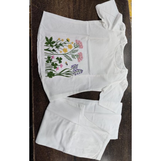 Botanical Bliss White Co-ord Set  Botanical Bliss White Co-ord Set