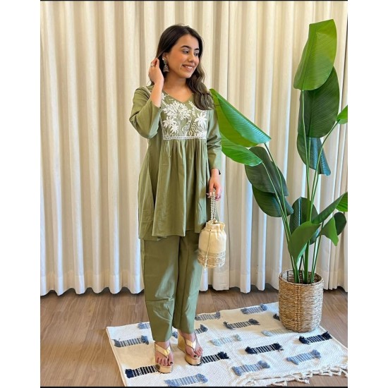 Elegant Eden Co-ord Olive Green 