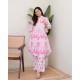  Pink Ikat Breeze Cotton Co-ord Set: