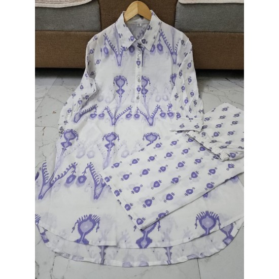 Blue Ikat Breeze Cotton Co-ord Set