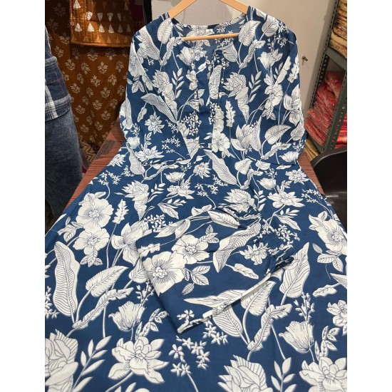 Blue Midnight Bloom Cotton Co-ord Set