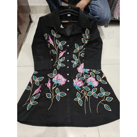 Midnight Bloom Embroidered Co-ord Set