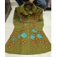 Olive Green Floral Embroidered Co-ord Set Olive Green Floral Embroidered Co-ord Set