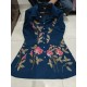 Royal Blue Rose Garden Embroidered Co-ord Set