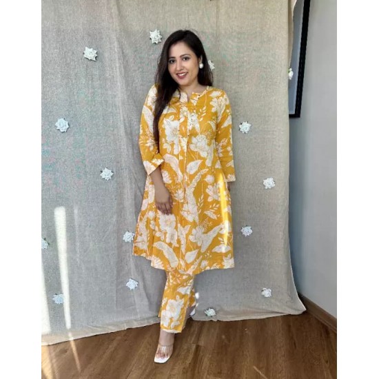 Yellow Sunshine Bloom Cotton Co-ord Set