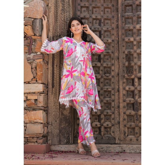 Tropical Bloom Printed  Co-ord Set 