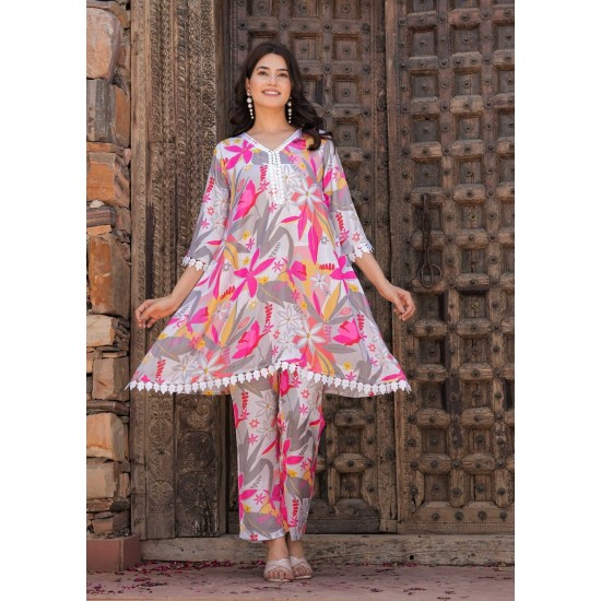 Tropical Bloom Printed  Co-ord Set 