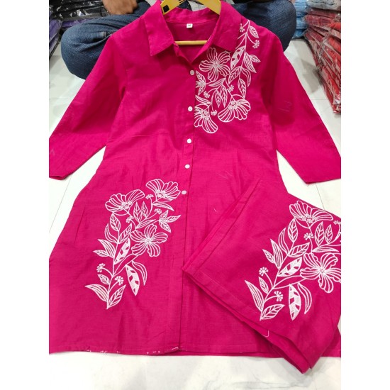 Floral Fuchsia Cotton Co-ord Set Floral Fuchsia Cotton Co-ord Set