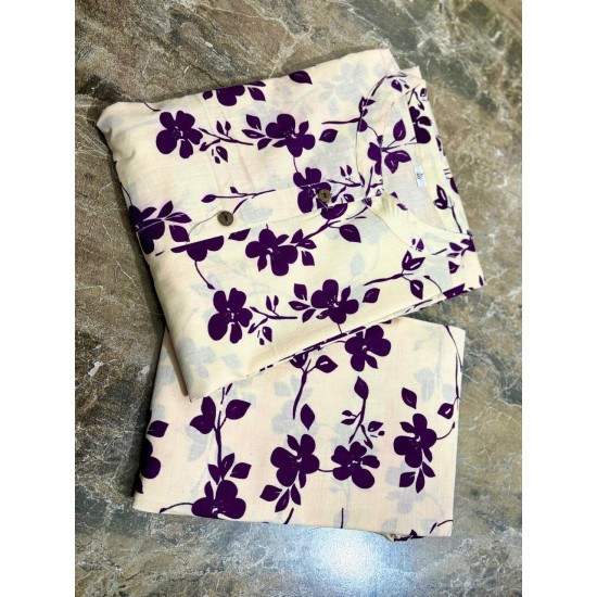 Floral Charm Co-ord Set - Beige & Wine Floral Charm Co-ord Set - Beige & Wine