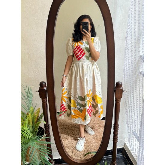 White Bloom Garden Cotton Dress