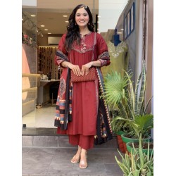 Rust Charm Ethnic Suit Set