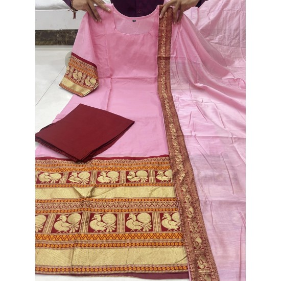 Blush Kanchi Cotton Handloom Suit Set