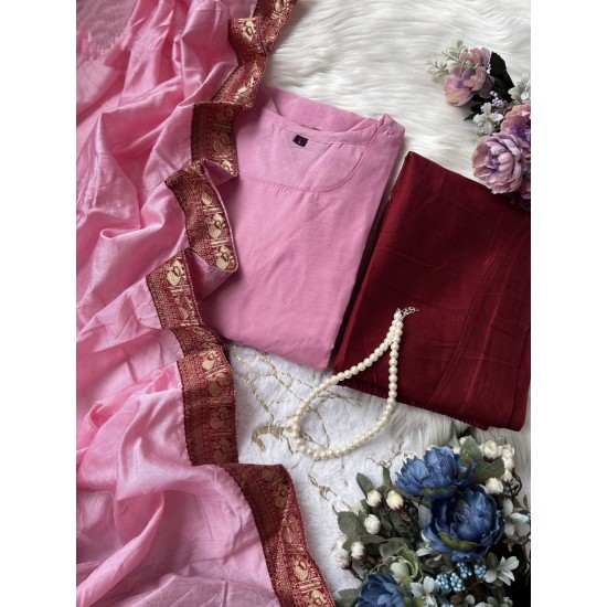 Blush Kanchi Cotton Handloom Suit Set