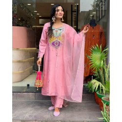 Pink Mirror Magic Embroidered Suit Set