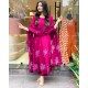 Magenta Embroidered Cotton Suit