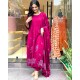 Magenta Embroidered Cotton Suit