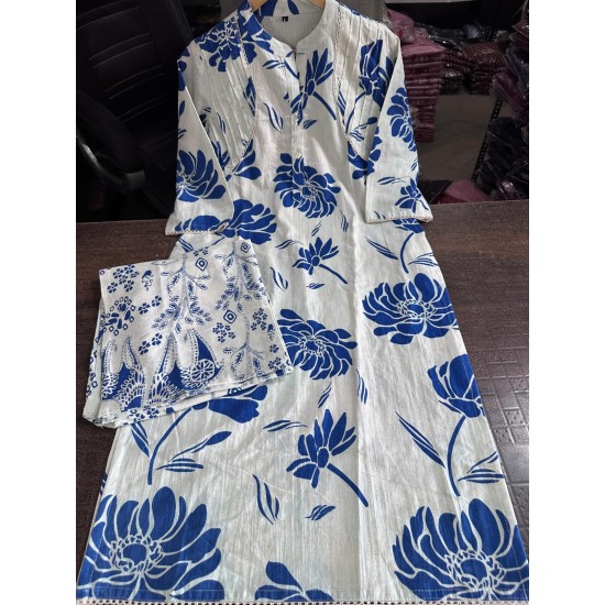 Gulrangi Blossom Kurti Set – Indigo Blue Gulrangi Blossom Kurti Set – Indigo Blue