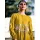 Mustard Bloom Embroidered Kurti   Set
