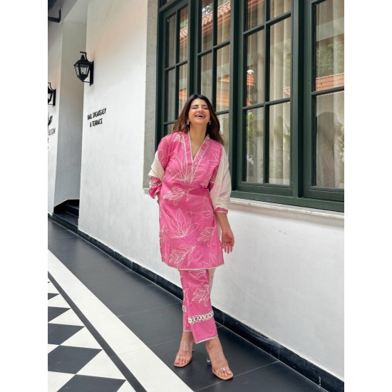 Blush Pink Bloom Printed Suit Set Blush Pink Bloom Printed Suit Set