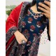 Indigo Maroon Ajrakh Printed Cotton Suit Set