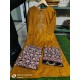 Mustard Handwork Suit Set with Floral Dupatta Mustard Handwork Suit Set with Floral Dupatta
