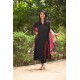 Elegant Black A-Line Cotton Suit with Floral Dupatta