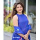 Royal Blue Handloom Kurta Set with Contrasting  Royal Blue Handloom Kurta Set with Contrasting