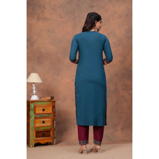 Teal Ethnic Elegance Suit Set Teal Ethnic Elegance Suit Set