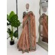 "Rusty Regal Net Saree with Embroidered Bangalori Blouse"
