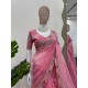 Rosé Radiance Saree – Organza Fabric with Mono Banglori Blouse
