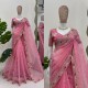 Rosé Radiance Saree – Organza Fabric with Mono Banglori Blouse