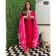 Gulnaar Embroidered Straight Suit Set – Hot Pink