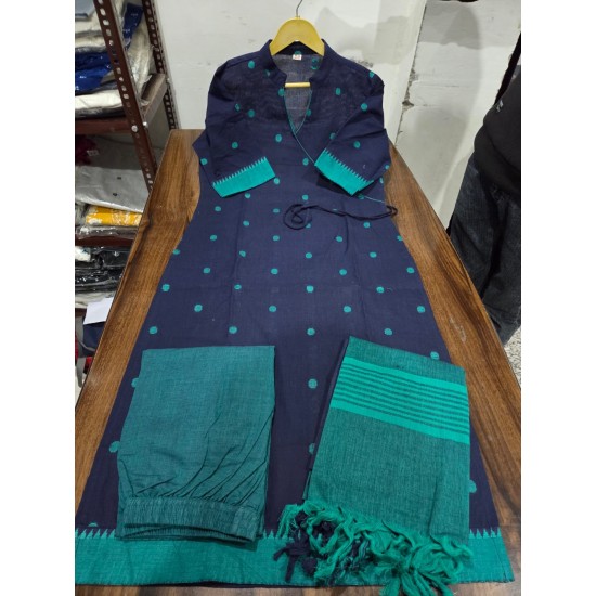 Blue Cotton Suit Set