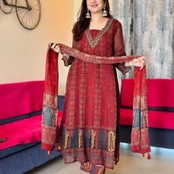 Rust Royal Anarkali Set Rust Royal Anarkali Set
