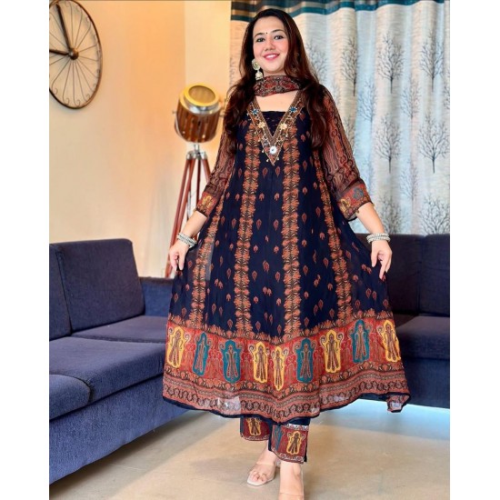Midnight Heritage Anarkali Set
