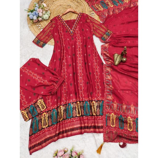 Rust Royal Anarkali Set
