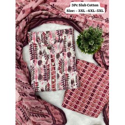 Blush Bloom Printed Cotton Suit – 3PC Slub Set