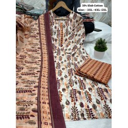 Blush Bloom Printed Cotton Suit – 3PC Slub Set