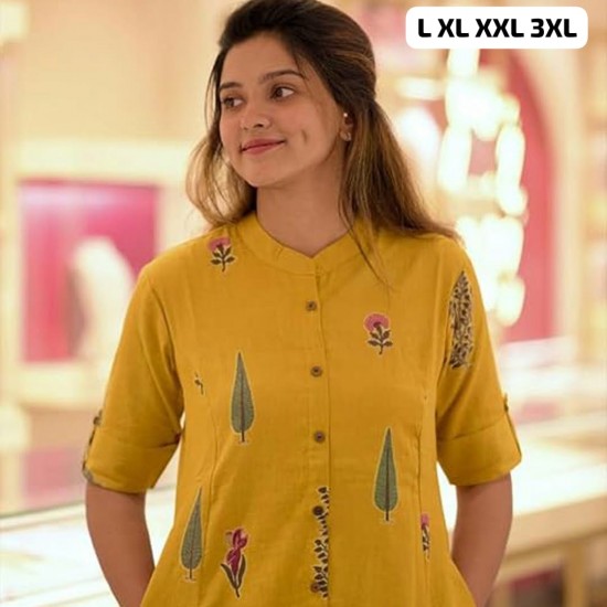 Mustard Printed Cotton Suit Set Mustard Printed Cotton Suit Set