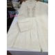 Elegant Ivory Floral Embroidered Anarkali Suit