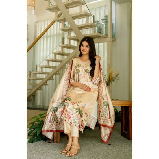 Ivory Breeze Digital Print Suit Set