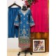 Royal Blue Chinon Silk Suit Set